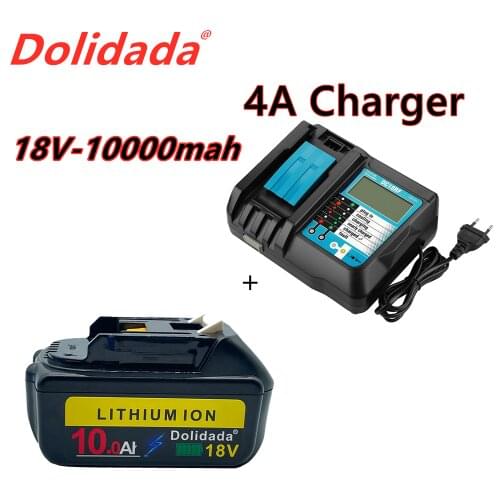 New bl1860 rechargeable battery 18 V 10000mah Makita Li ion 18 V battery bl1840 bl1850 bl1830 bl1860b LXT 400 + charger