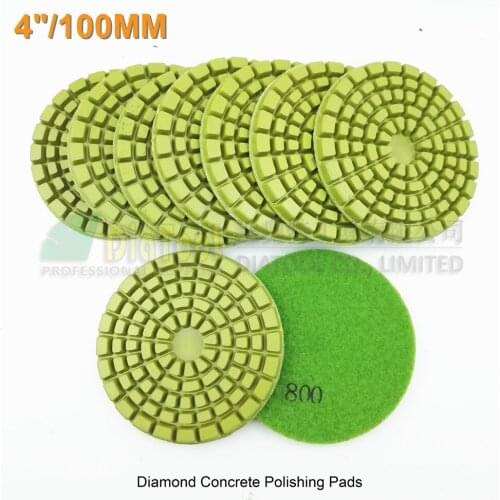 SHDIATOOL 9pcs 4" Resin Bond Diamond Concrete Floor Polishing Pads Grit#800 Extra Thickness Dia100mm Concrete Repairing Renew