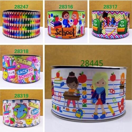 Free shipping 50 yard cartoon printed grosgrain ribbon 28445