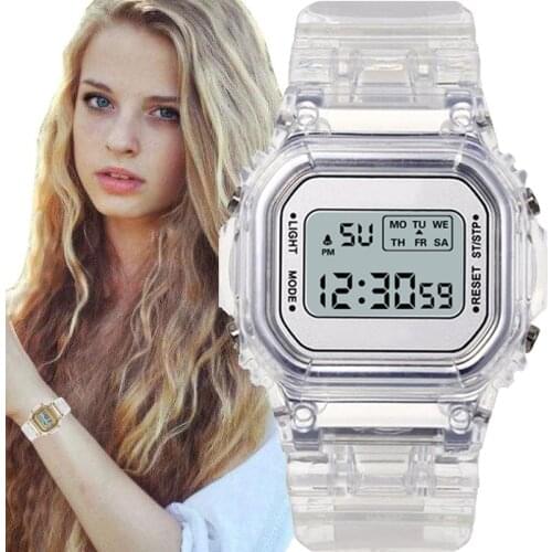 Luxury Digital Womens Watches Fashion Stainless Steel Link Bracelet Wristwatch Strap Business Electronic Men Clock Reloj Mujer