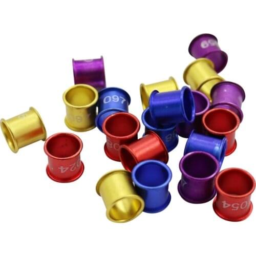 Digital Aluminum Pigeon Foot Ring 8mm NO.001-100 Bird Color ring Bird Training Supplies Identification foot ring 400 Pcs