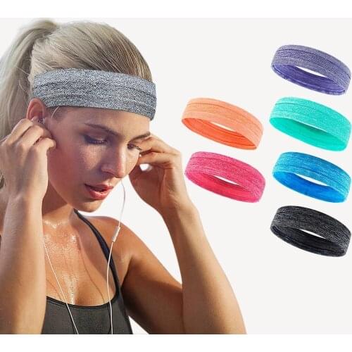 Elastic Sweatband Sports Gym Headband Anti-Slip Women Men Breathable Basketball Fitness Yoga Volleyball Cycling Hair Band