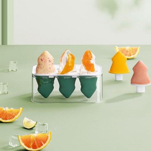 Green Ice Cream DIY Mold Eco-friendly Tree Shape Silicone Lightweight Handmade Juice Mold Ice Tray Barrel Ice Cube Maker