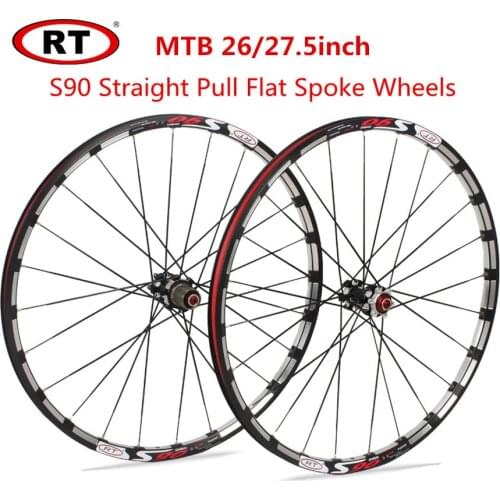 MTB Mountain Bike 26/27.5inch Wheels Carbon Hub Milling Trilateral Sealed Bearings Disc Brake Flat Spoke Wheelset Double Rim