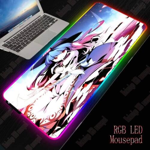 Anime Blue Bows Dress RGB 300X600/900x400 Extra Large Gaming Mousepad XXL Keyboard Maus Pad Computer Desk Mat Game Accessories