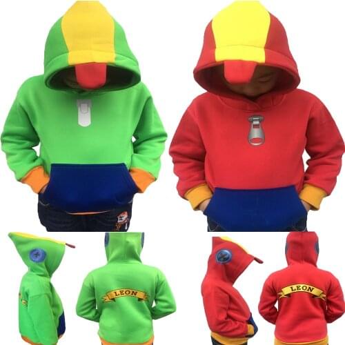 Leon Kids Hoodie Winter Clothes Pullover Hooded Sweatshirt Boys Hot Game Star Leon Cosplay Coat Clothes Fleece Tops