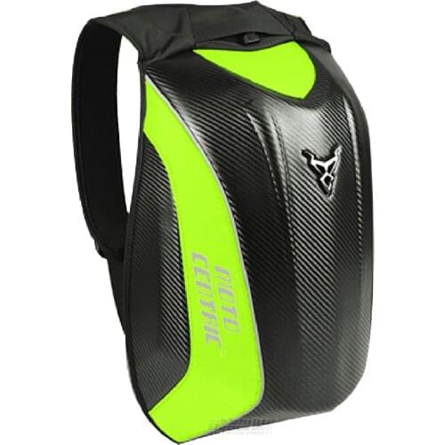 Motorcycle Backpack Waterproof Moto Touring Luggage Motorbike Bag Carbon Fiber Motocross Green Riding Racing Helmet Bag Unisex