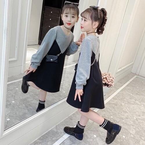 Girls Dresses Teenage Spring Party Dress For Girls 2021 Spring Long Sleeve Cartoon Kids Dress For Girls 6 8 10 1214 16 Years