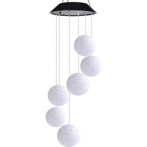Hanging Wind Chimes Colour Changing Solar Powered LED Ball Lights Garden Waterproof For Garden Yard Decoration 2
