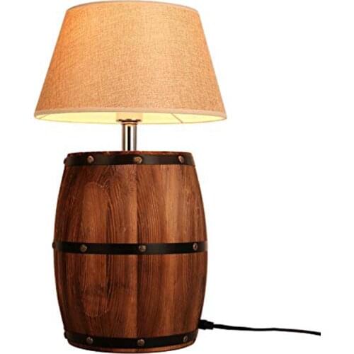 Nordic modern natural barrel decoration lighting table lamp bedroom bedside night light bar cafe restaurant creative desk lights