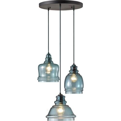 Modern Hand Blown Ink Blue Glass Pendant Lamp For Restaurant Luminaire Suspendu scandinavian