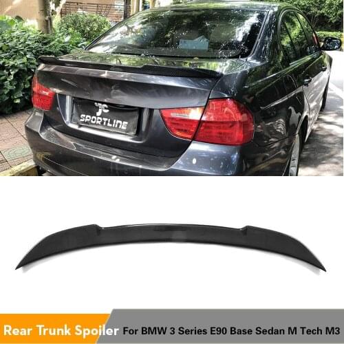Carbon Fiber Rear Trunk Spoiler Boot Wing Lip for BMW 3 Series E90 Base Sedan M Tech M3 2005 - 2012
