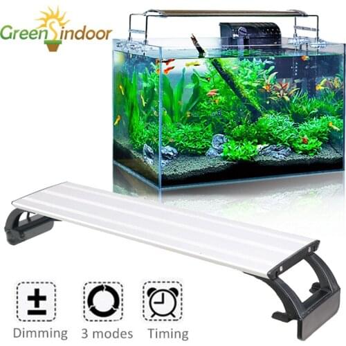 Led Aquarium Lighting 60cm Plant Fish Tank RGB Timer LED Grow Light Waterproof Indoor Plants Night Light LED Dimming Timing Lamp