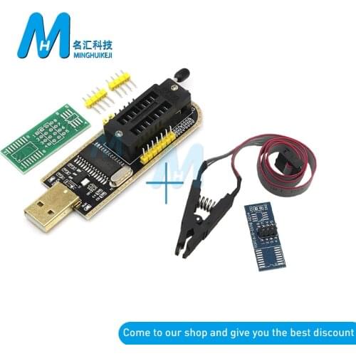 CH341A CH341 24 25 Series EEPROM Flash BIOS USB Programmer with Software & Driver + SOIC8 SOP8 Test Clip For EEPROM 93/25/24CXX