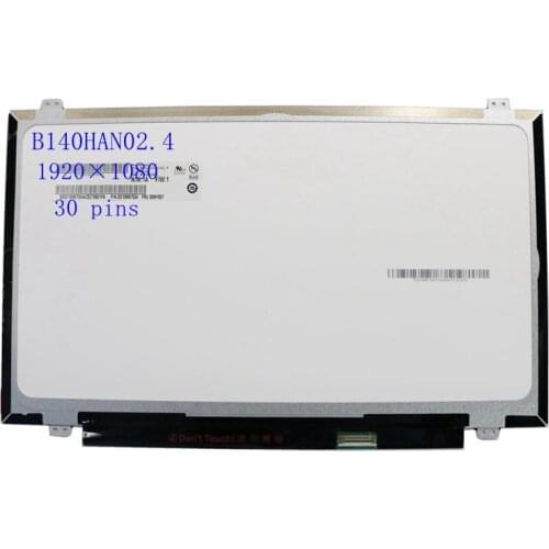 14.0" inch Laptop LCD Screen B140HAN02.4 for Lenovo thinkpad t470 T480S IPSFRU: 00NY673 00Y6571920×1080 eDP 30pins