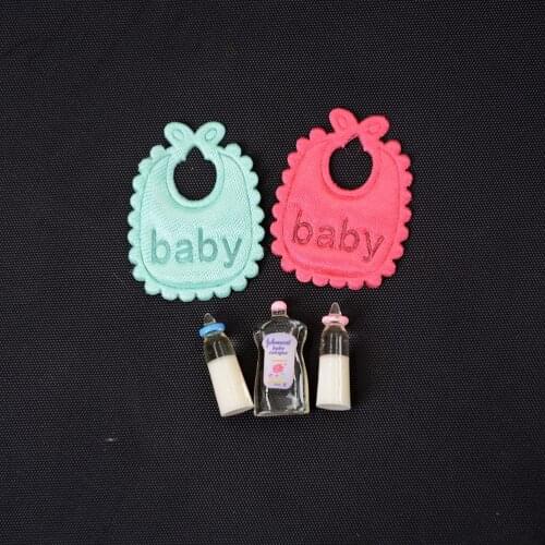 1:12 Dollhouse Miniature Nursery Accessory Gift Shampoo Bibs Baby Bottles Set