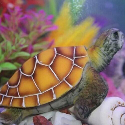 1 Pcs Artificial Resin Simulation Turtle Sea Tortoise Fish Tank Decoration Underwater Landscape Aquarium Ornament Accessories