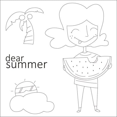 10x10 eat watermelon Transparent Clear Rubber Stamp Sheet Cling Scrapbooking Photo Album PaperCard DIY Craft