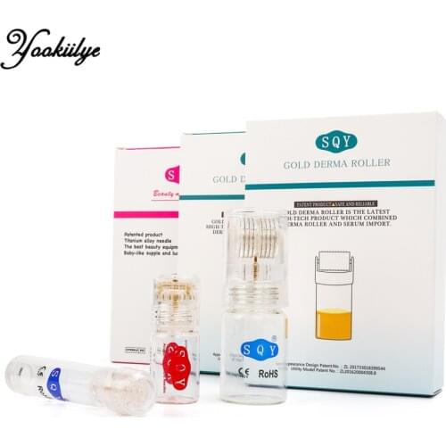 19/20/192 pin Derma Roller Titanium Tips Microneedle 0.25mm Automatic Gold Derma Stamp Reusable Skin Care Tool Anti-Aging Needle