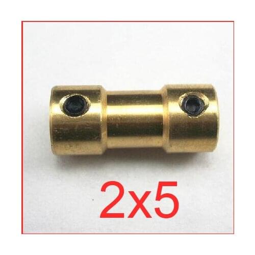 30pcs/lot 2x5mm CNC Motor Jaw Copper Shaft Coupling 2mm to 5mm brass Coupler, model ship model airplane Motor connector