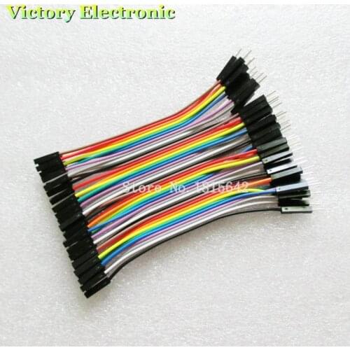 40PCS/LOT 10cm 2.54mm 1pin Female to Male jumper wire Dupont cable