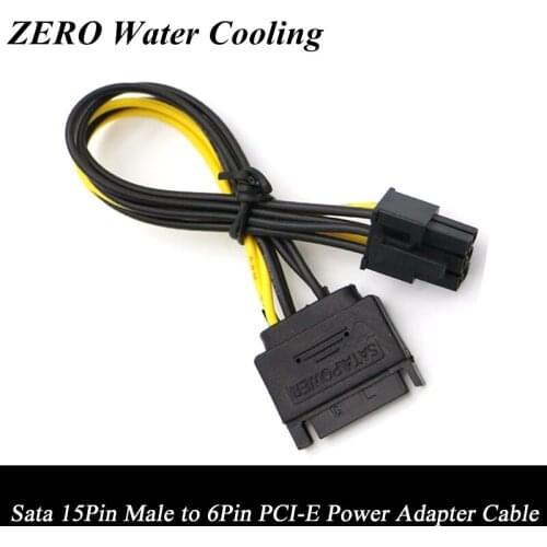 5pcs/Lot 15cm SATA 15Pin Male to 6Pin PCI-E Power Adapter Cable For PCI-E Graphics Video Free Shipping