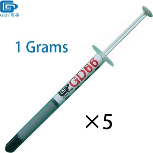 Net Weight 1 Gram 5 Pieces GD66 Thermal Conductive Grease Paste Silicone Plaster Heat Sink Compound For GPU PS4 CPU SY1
