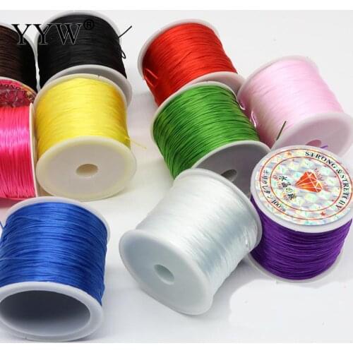 50M/Roll 0.8mm Crystal Thread Cord For Jewelry Making String Cope Rattail Bracelet Braided String 28 Colors DIY Bracelets Cords