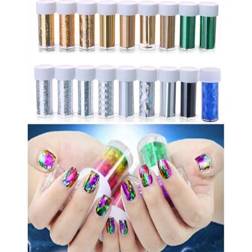 52Colors Nail Transfer Foils DIY Foil Polish Nail Beauty Stickers Gold Silver Styling Design Nail Tool 12Rolls/Lot 120*4CM/Roll