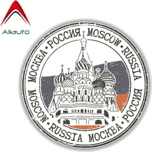 Aliauto Waterproof Motorcycle Car Sticker Moscow City Russia Grunge Travel Decoration Personality Sunscreen Decal PVC,13cm*13cm