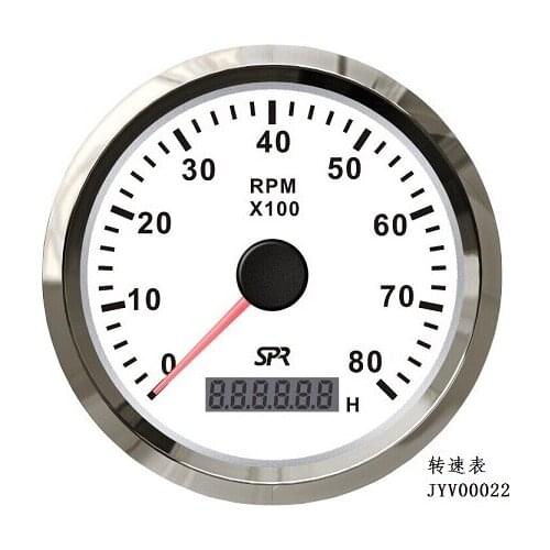85mm white SPR tachometer 0-8000rpm for diesel engine (P/N: JYV00022)
