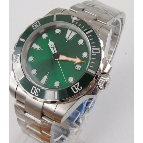 MIYOTA Movement Watch Male Sapphire Crystal Stainless Steel Bracelet Solid Backcover