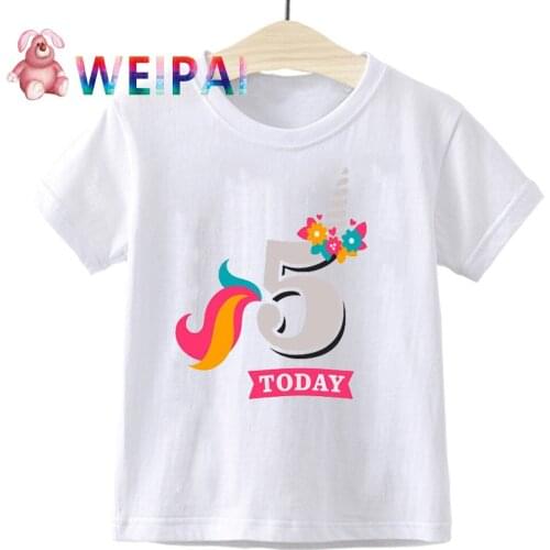 Kids Baby Boys Girls Birthday T Shirt Summer Kids Funny Gift T-shirt Size 1 2 3 4 5 6 7 Years Tops Tees Tshirt Children Clothing