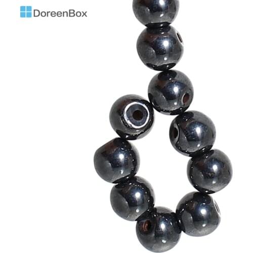 Doreen Box hot- 200 PCs Round Magnetic Created Hematite Spacers Beads 4mm dia. (B00132)