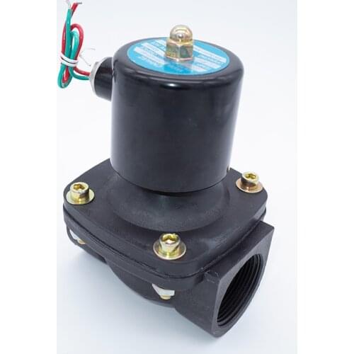 2 way 2w series Air gas water solenoid valve 1-1/2" 2 inch 220V AC Normally close 2W400-40 2W500-50 large plastic valve
