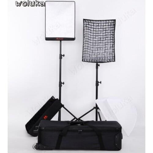 Falcon Eyes 2pcs RX-18TD 100W Dimmable LED Video Light 504pcs Flexible light kit with Diffuser + honeycomb + Carry bag C50 T06Y