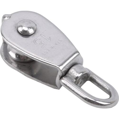 Hot Sale 1Pcs Stainless Steel Pulley Single Wheel Swivel Lifting Rope Pulley Set Bearing Lifting Wheel Tools