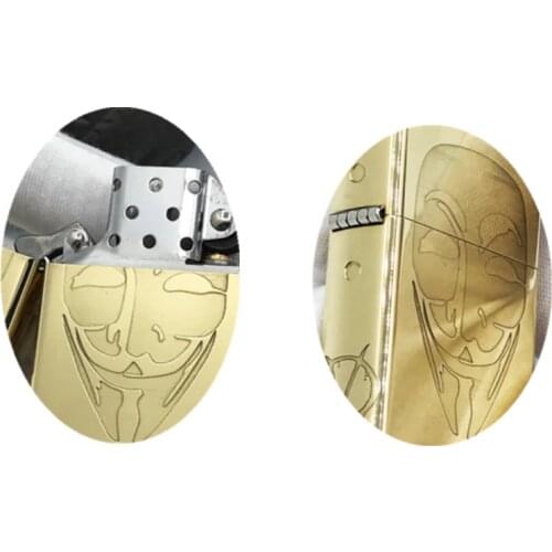 Cool jester vendetta Pure copper carved Kerosene gasoline petroleum oil cigarette lighter men High-end Smoking tool ( No fuel )