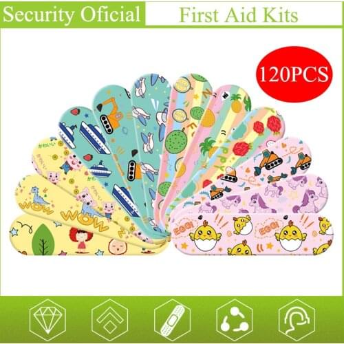 120Pcs Creative Cartoon Band Aid Waterproof Wound Protect Hemostasis Adhesive Bandages New Breathable Home Travel First Aid Kits
