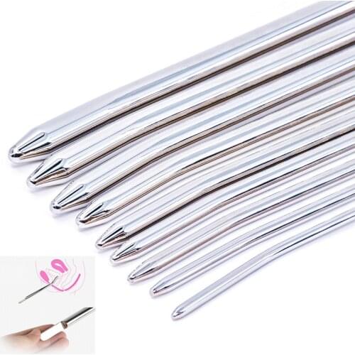Metal Urethral Sounding Penis Rod Penis Plugs Stainless Urethral Dilators Beginner Training Male Machine Gay Sex Toys For Men
