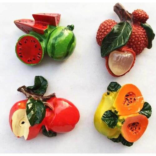 Cute Hand-painted Resin 3D Fruit Magnetic Stickers Refrigerator Stickers Creative Childrens Early Education Fridge Magnets
