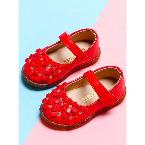 New little girls Toddler shoes Kids Small girls princess Shoes soft sole baby Girls Single shoes 8M 10M 12M 15M 2 3 4T Red Pink