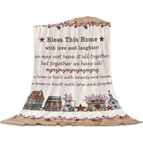 Living Room Sofa Blanket American Country Star Farm Children Soft Throw Blanket Travel Airplane Hotel Portable Warm Thin Blanket