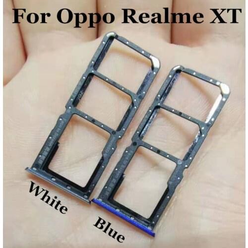 Original For Oppo Realme XT Sim Card Tray +Micro SD Card Adapter Socket Slot Holder For realme xt spair Parts