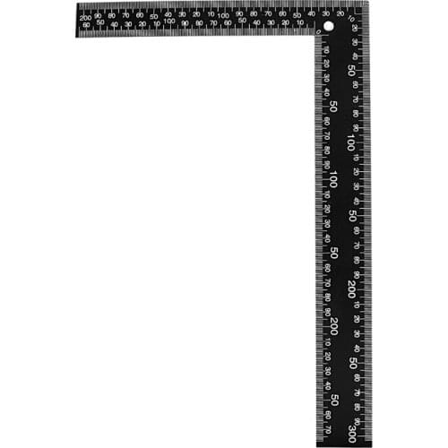 Teacher 0-30cm 0-20cm Measuring Range L Shaped Design Square Ruler Black