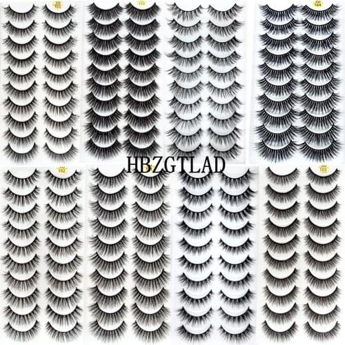 NEW 10 pairs Mink Eyelashes 3D False lashes Thick Crisscross Makeup Eyelash Extension Natural Volume Soft Fake Eye Lashes