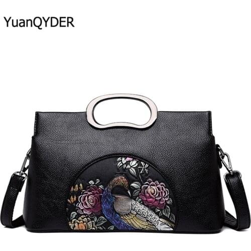 Luxury Designer Flower Pattern Design Ladies Shoulder Bag Quality PU Leather Women Messenger Bags Fashion Design Womens Handbag