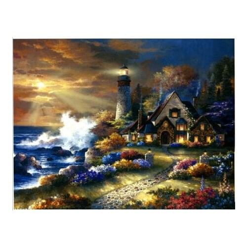 Hand made needlework 3D Diy diamond paintings drill rhinestone Diamond embroidery mosaic Seaside home pictures by numbers Y472