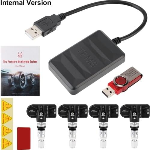 USB TPMS Spare Tyre Internal External Sensor for Car Radio DVD Player Tire Pressure Monitoring System Android TPMS