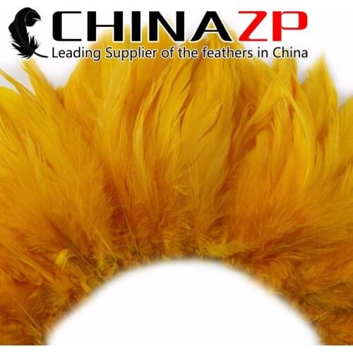 CHINAZP Factory Wholesale Best Quality Bleached and Dyed Gold Strung Rooster Schlappen Feathers